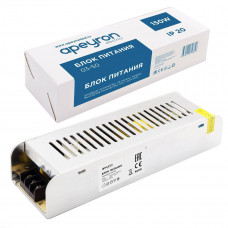Блок питания для св/д лент (слим-метал) 12V 150W IP20 12,5A 200*59*39 мм PS3-50 APEYRON